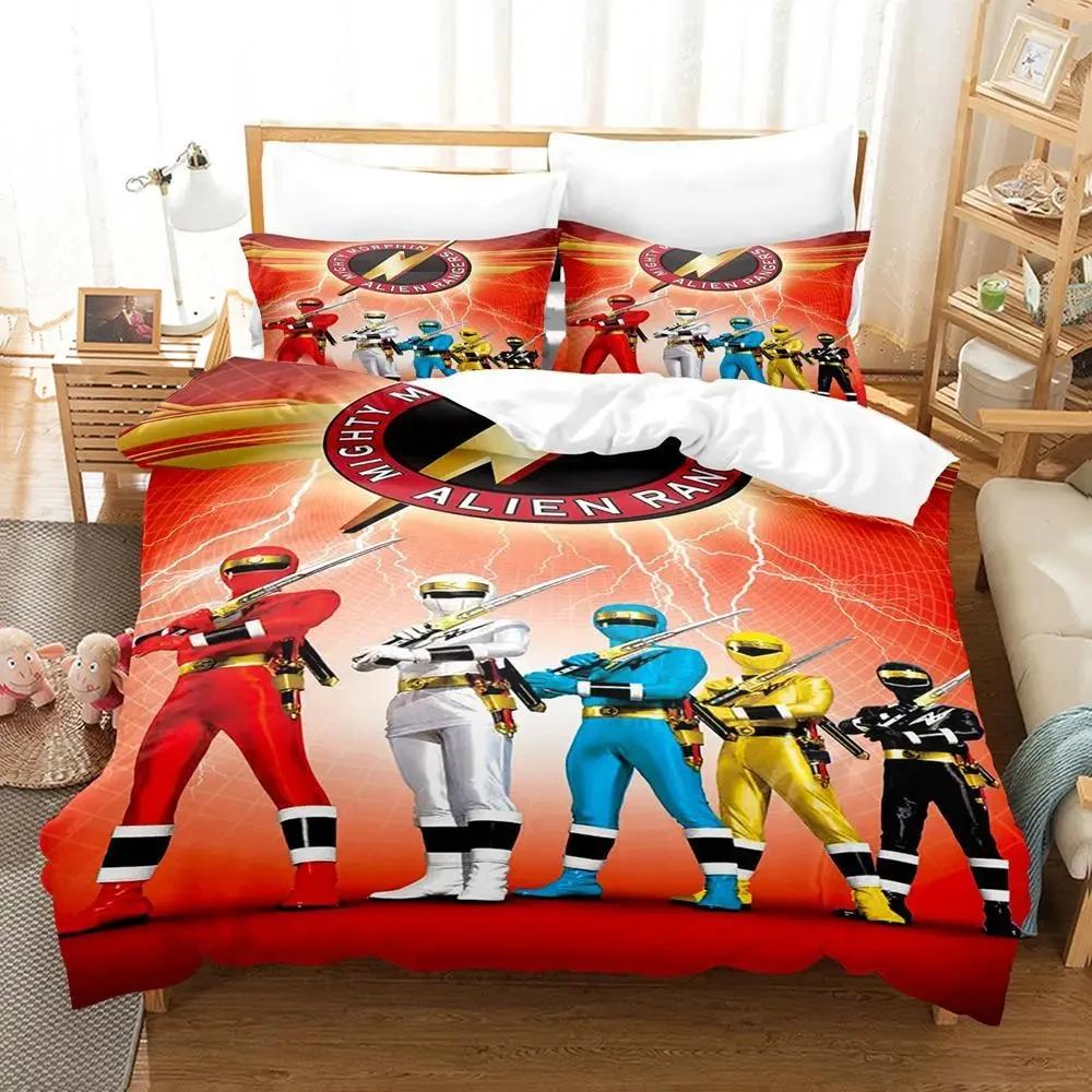 Mighty Morphin Single Double Queen King Size Bedding Set Aldult Boys Bedroom Duvet Cover Sets 3D Print Anime 2024