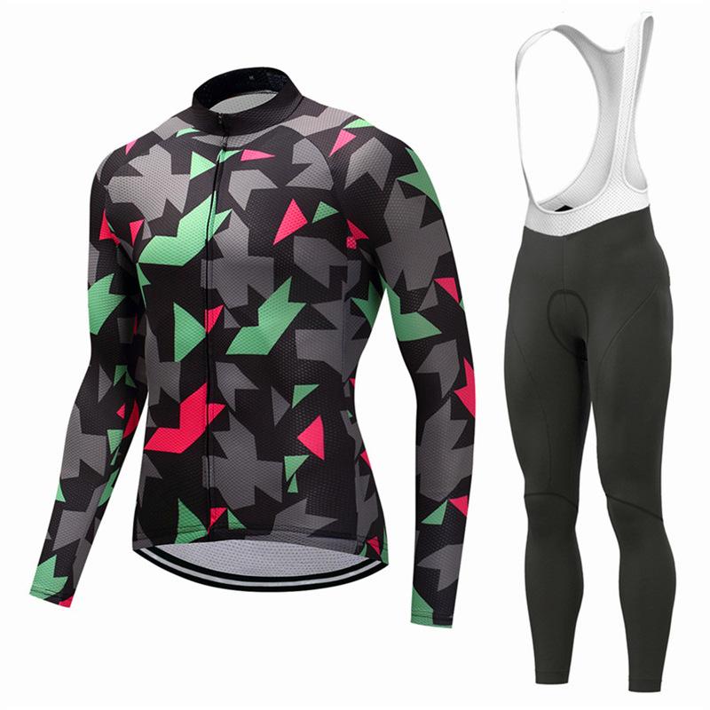Cycling Suit Spring and Autumn Long Sleeve Suit Men's Mountain Bike Equipment Cycling Suit Suit