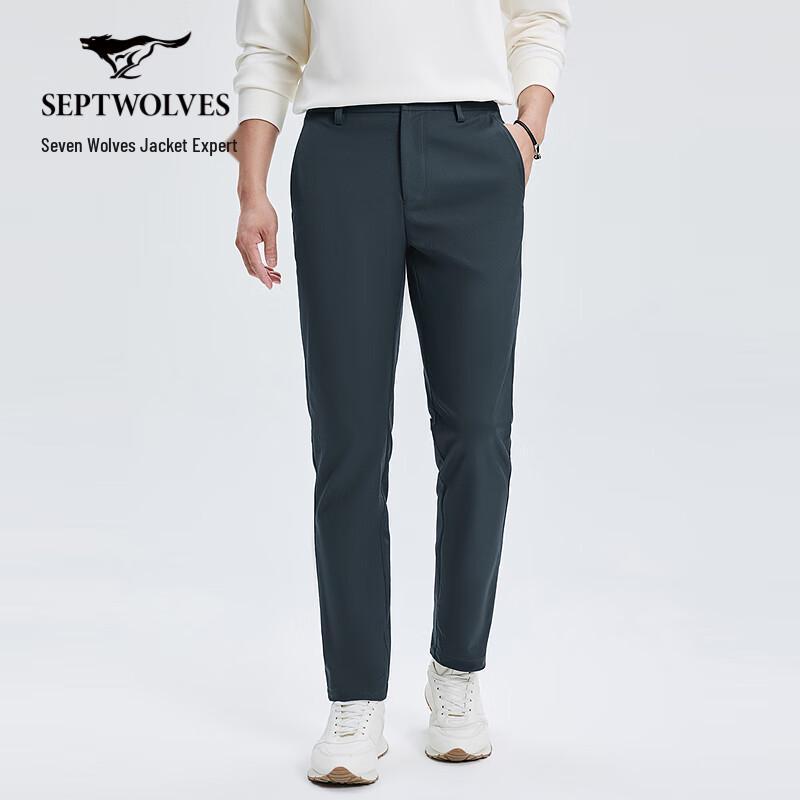 

Septwolves Men s Striped Textured Stretch Casual Trousers 38A