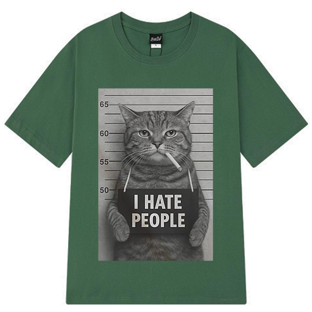 2026 Summer Cotton Printed TShirt Mugshot Cat Meme Graphic Tee Unisex WOMEN Plus Size Loose Casual Hip Hop Rap Breathable Top