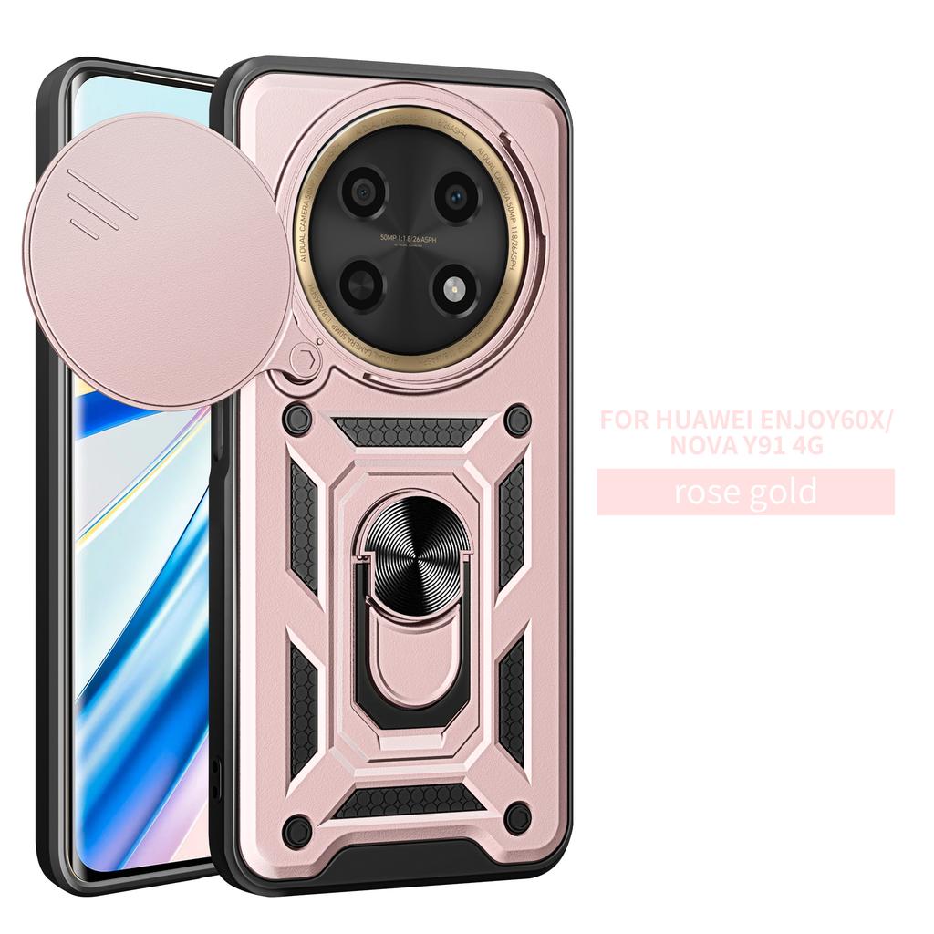 For Huawei Nova Y91 Case Huawei Nova Y90 Cover Nova Y9A Magnetic Ring Holder Armor Phone Case Slide Camera Protect Back Cover