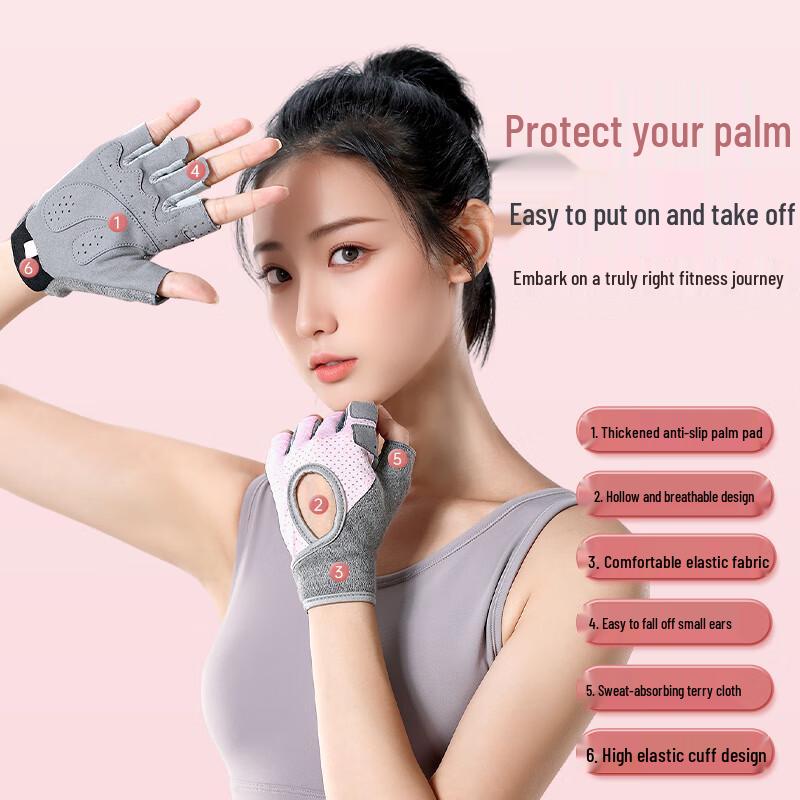 Li-Ning Women s Half-Finger Fitness Gloves M