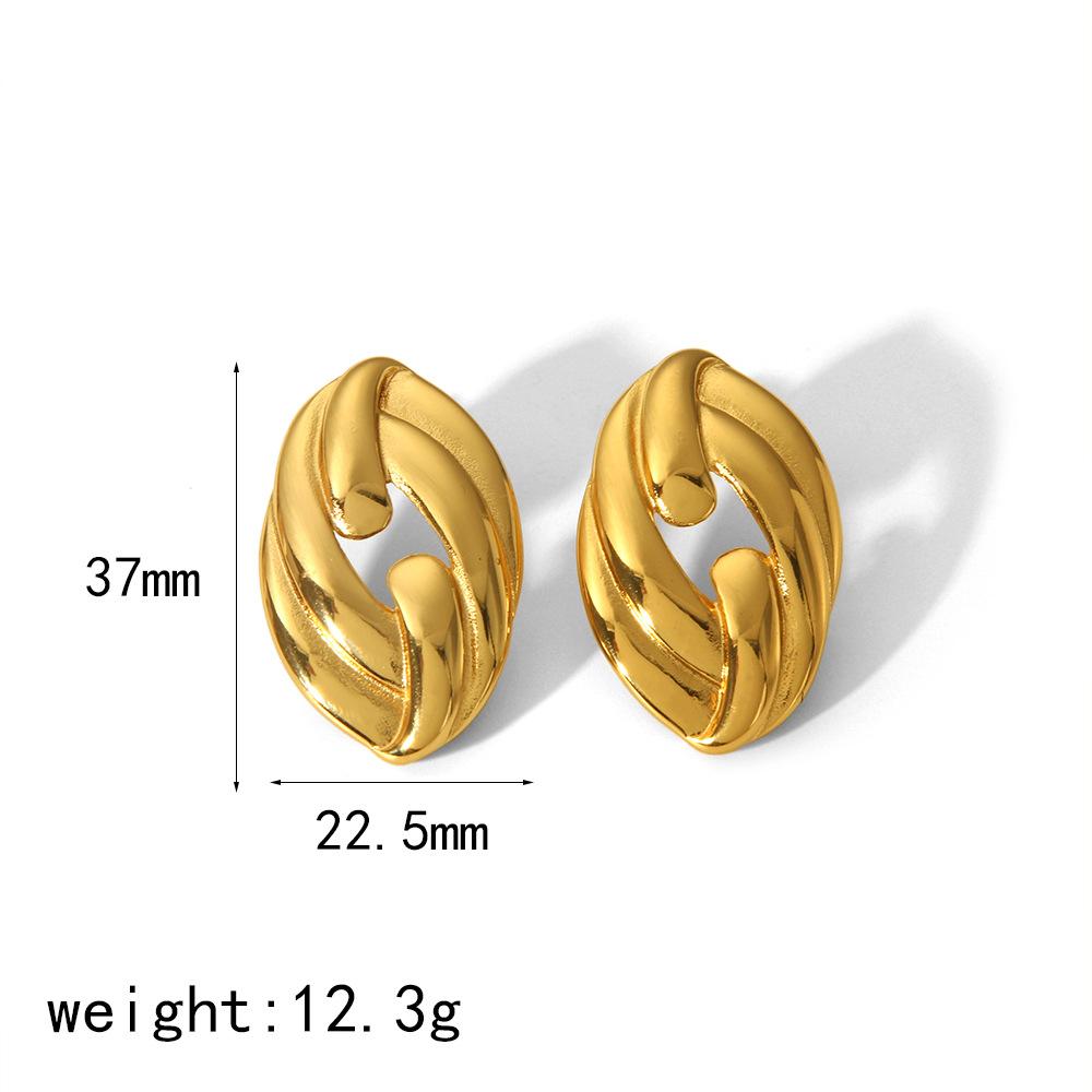 

Новые серьги-гвоздики из титановой стали Ins Wind, 18-каратное золото, геометрические серьги неправильной формы из нержавеющей стали