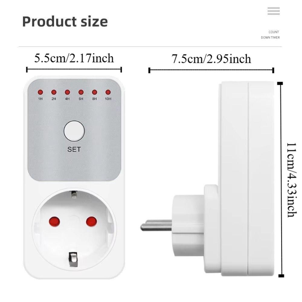 Plug-in 10Hr Timer Switch Countdown Time Setting Switch Timer Electronic Wattmeter  Household