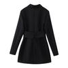 European & American Style Fashionable Silk Satin Lapel Jacket with Rhinestone Embellishments - Women's Suit Dress New Arrival