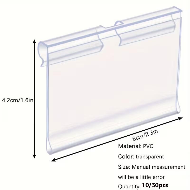 10/30Pcs Label Holder, PVC Transparent Plastic Reusable Price Tag Holder, Suitable for Large Shopping Malls, Supermarkets, Store