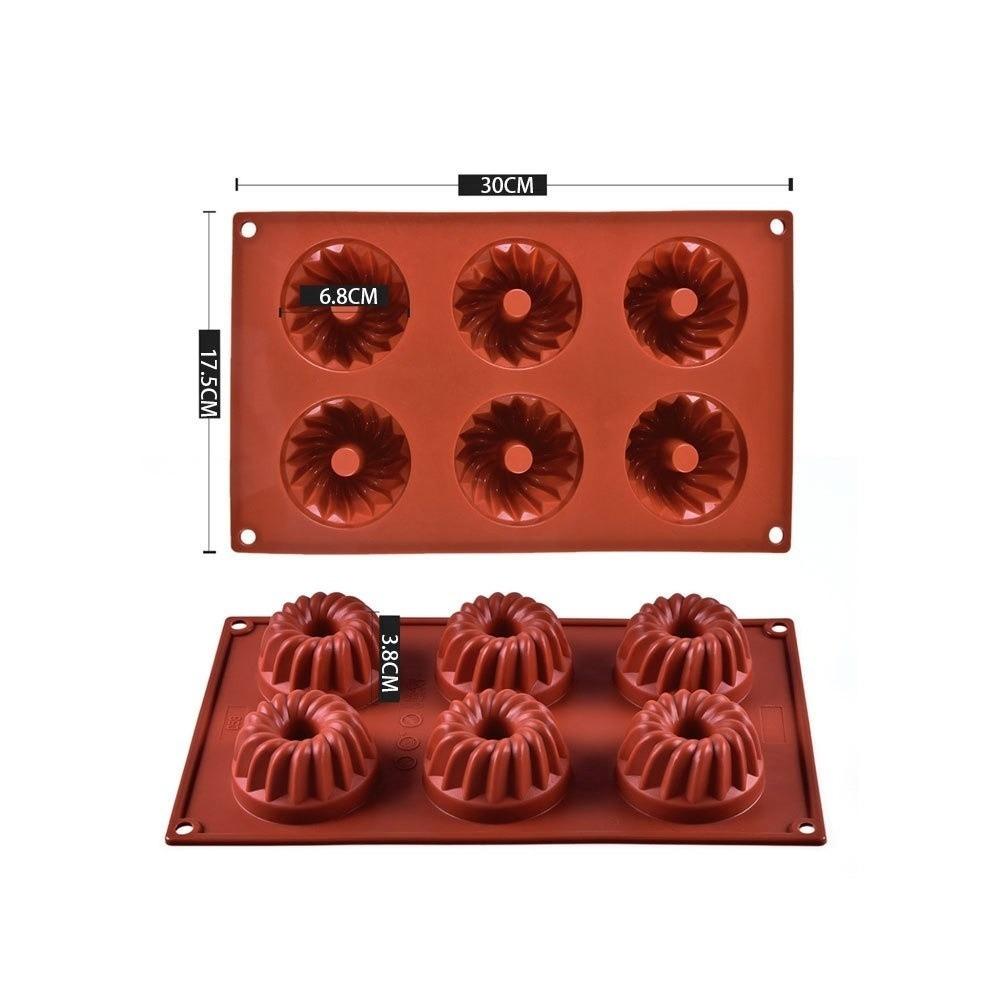6 Cavity Mousse Cake Mold Silicone Baking Mold New Pudding Mould  for Donuts Jello