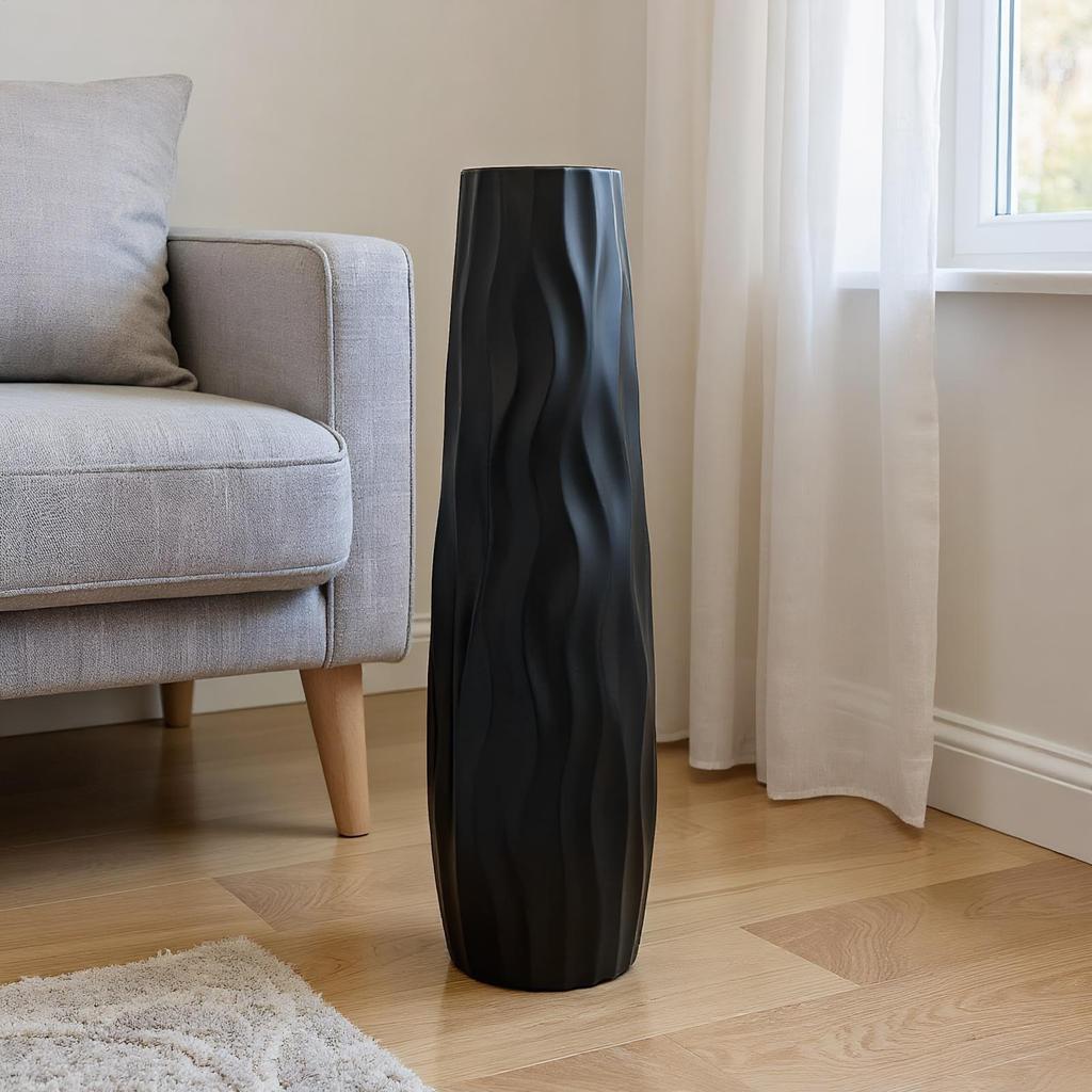 Tall Floor Vase, 3D Relief Floor Centerpiece Standing Hydroponic Vase For Home Living Room Kitchen Bedroom Dining Entryway