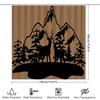 Berg-Sonnenuntergang Duschvorhang mit Elch-Silhouette Dekoratives Wasserdichtes Gewebe Badezimmerdekoration Schwarz/Beige Farbset (180X2