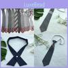Horizontal Gray Stripe Tie Neck Flower Adults School Casual Decoration Attire