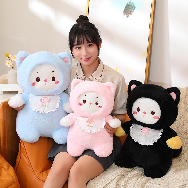 Cute Hug Cat Plush Doll Girl Super Soft Cute Kitten Baby Rag Doll Children Hug Sleeping Pillow