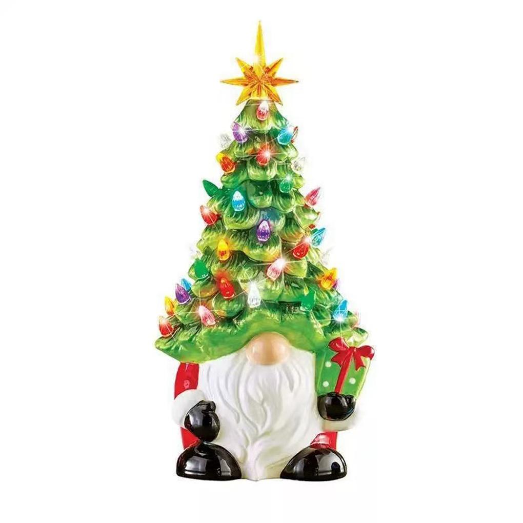 

2025 New Christmas Tree Battery Luminous Resin Christmas Tree Lamp Ornament Christmas Cute Desktop Decorations