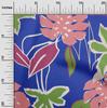 oneOone Cotton Flex Blue Fabric Abstract Tropical Floral Dress Material Fabric Print Fabric By The Yard 40 Inch