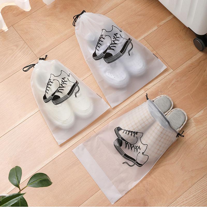 1/3/5 stücke schuh lagerung tasche Pull schnur kunststoff tasche Wiederverwendbare transparente wasserdichte schuhe Outdoor reise tragbare tasche Tragbare tasche