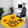 1pc Floral Skulls Office Round Area Rug,  Mat Suitable For Office, Under Office Chairs Bedroom Living Room Home Decor, Room Deco