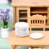 2Pcs 1:12 Dollhouse Miniature Ceramic Plate Dessert Lace Dish Tableware DecorToy
