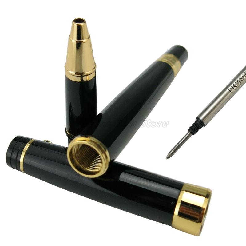 Picasso 917 Metal Black Barrel Financial Roller Ball Pen Gold Trim Refillable Professional Office Stationery Writing Tool