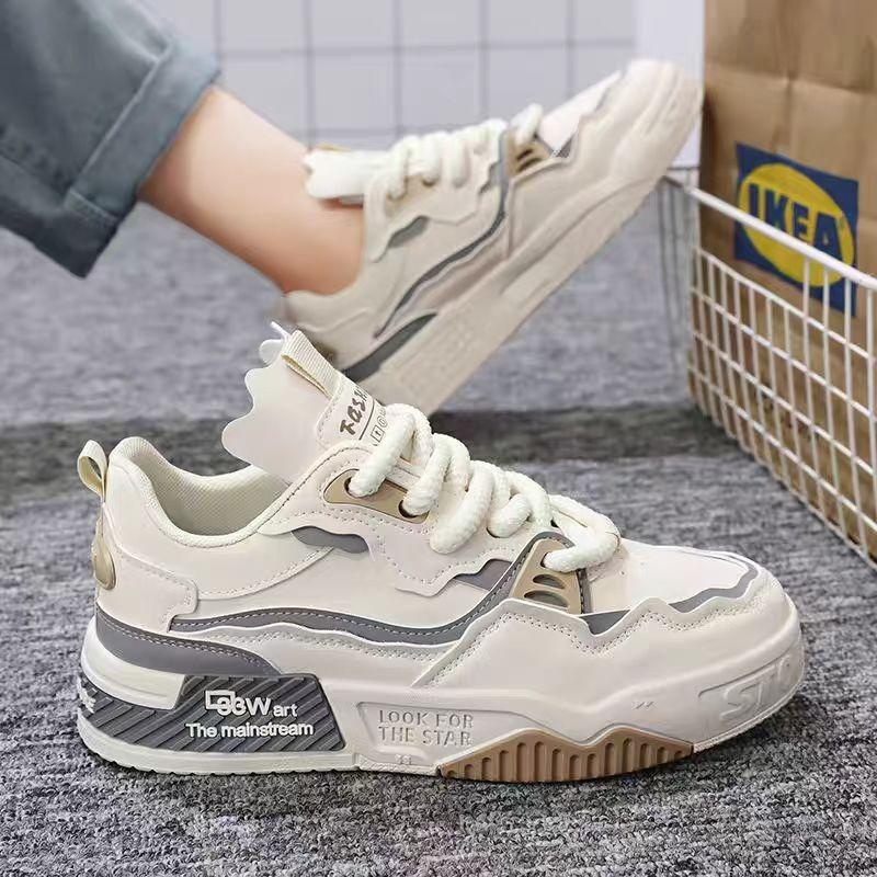 Men's shoes spring and summer new versatile platform casual leather surface waterproof and non-slip youth sports trendy shoes board shoes