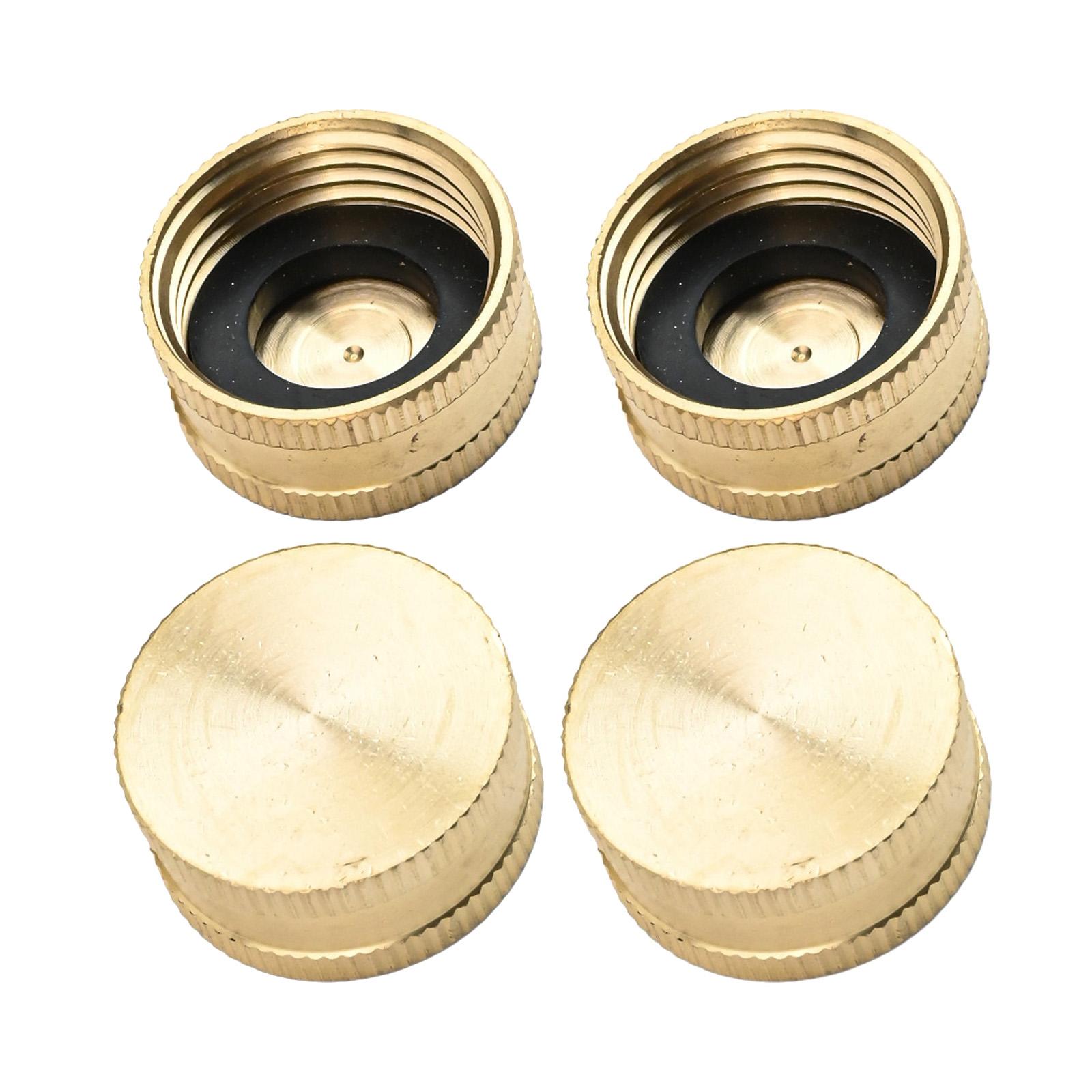 4 Pack 3/4 Inch End Cap Brass Garden Hose End Cap Gardening Accessories Hose Connectors Brass Cap