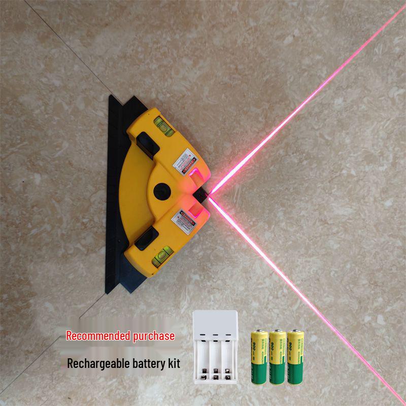 Högprecision Multifunktionell Infraröd Laser Rätvinklig Golvnivålinjal 90°