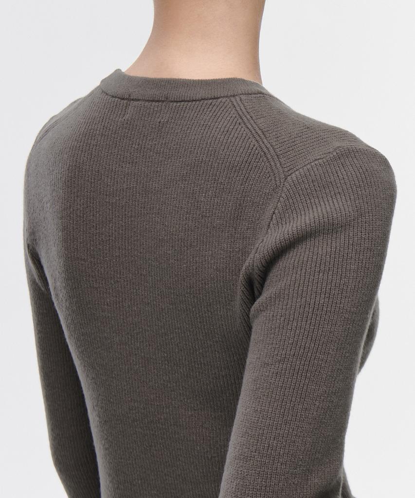 MUSINSA STANDARD WOMAN Women'S Ribbed Slim Crew Neck Knit [Taupe]