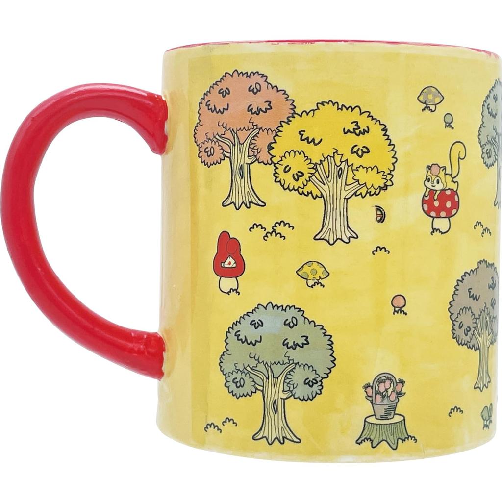 Sanrio Melody Red Mushroom House My Melody Red and 11 X 8 X 9 250 SAN4793 "My Outing" Mug, Cup, Goods, Tableware, White, Approx. Cm, Ml,