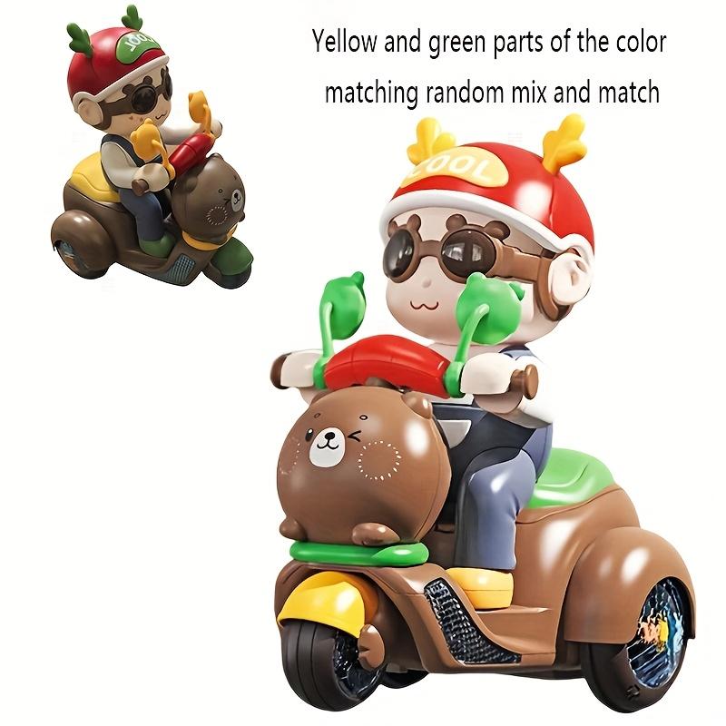 

360° Rotating Lights Music Walking Trike Toy Car, Fun Stylish Gift for Halloween, ABS Material, Battery Not Included, Random Color 360° rotating light and music