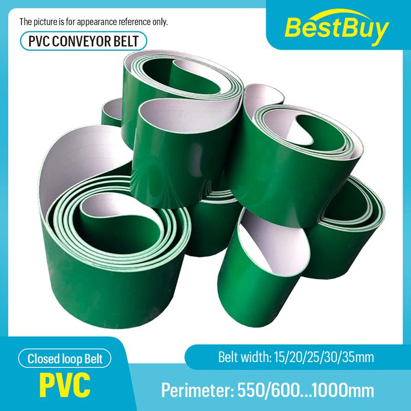 PVC Industrial Transmission Conveyor Belt Perimeter 550mm 600mm 650mm 700mm–1000mm Belt Width 15mm–35mm (Custom sizes available) 550mm-Green