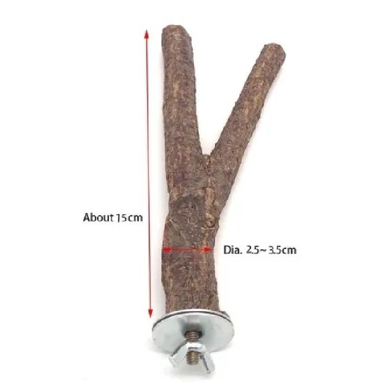 Pet Standing Stick Wild Grape Wood Pole Parrot Cockatiel Parakeet Station Board Bite Claw Grinding Toy Bird Cage Accessories