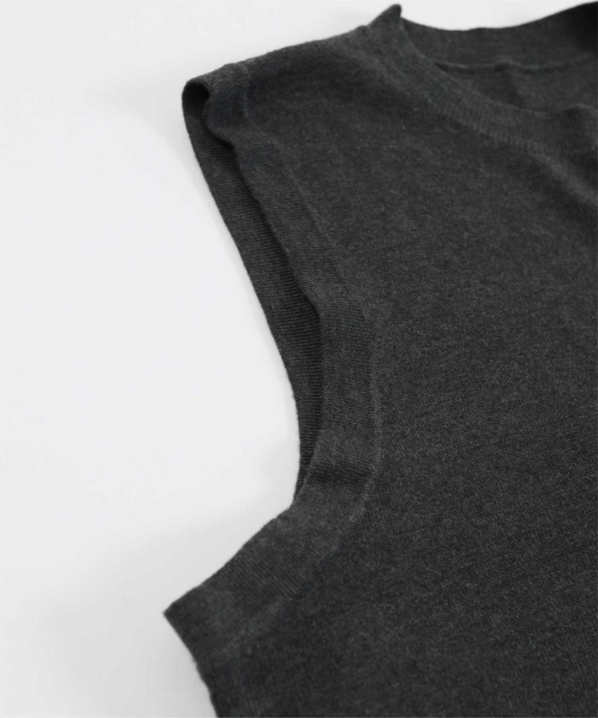 Yours BEXU1671 Deep Armhole Sleeveless Knit Size Gray Women's Dress, M,