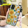 Silicone Waterproof Phone Case For UMIDIGI A9 Protective Oil Painting Flower Wrist Strap Kickstand Dirt-resistant Ring