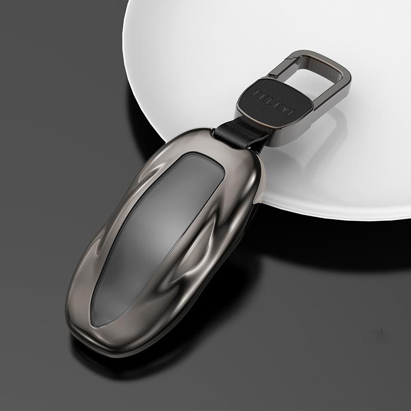 S Car Remote Key Fob Case Cover With Belt Aluminum Alloy Key Shell For Tesla Model S Model 3 Model X Model Y