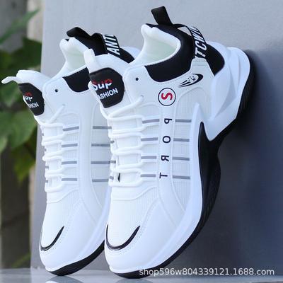 2025 Autumn and Winter Men's High-top Shoes Breathable Mesh Sports Casual Shoes Versatile Dad Shoes Tide Men's Shoes