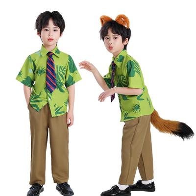 Zootopia Nick Fox Cosplay Shirt & Headwear for Kids and Adults