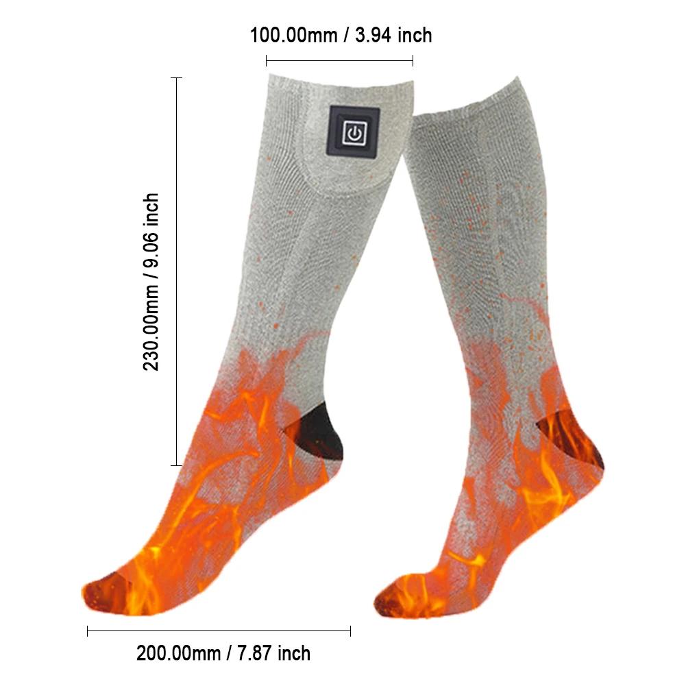 Elektrische Heizsocken 3 Temperaturstufen Winterheizsocken Kältefest Winter Warm Thermosocken zum Radfahren Camping Skaten