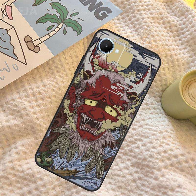 Samurai Oni Mask Case For Realme C71 C75 C61 C53 C55 C33 C63 C51 C65 C67 11 12 13 14 Pro Plus GT6 GT7 15 Pro