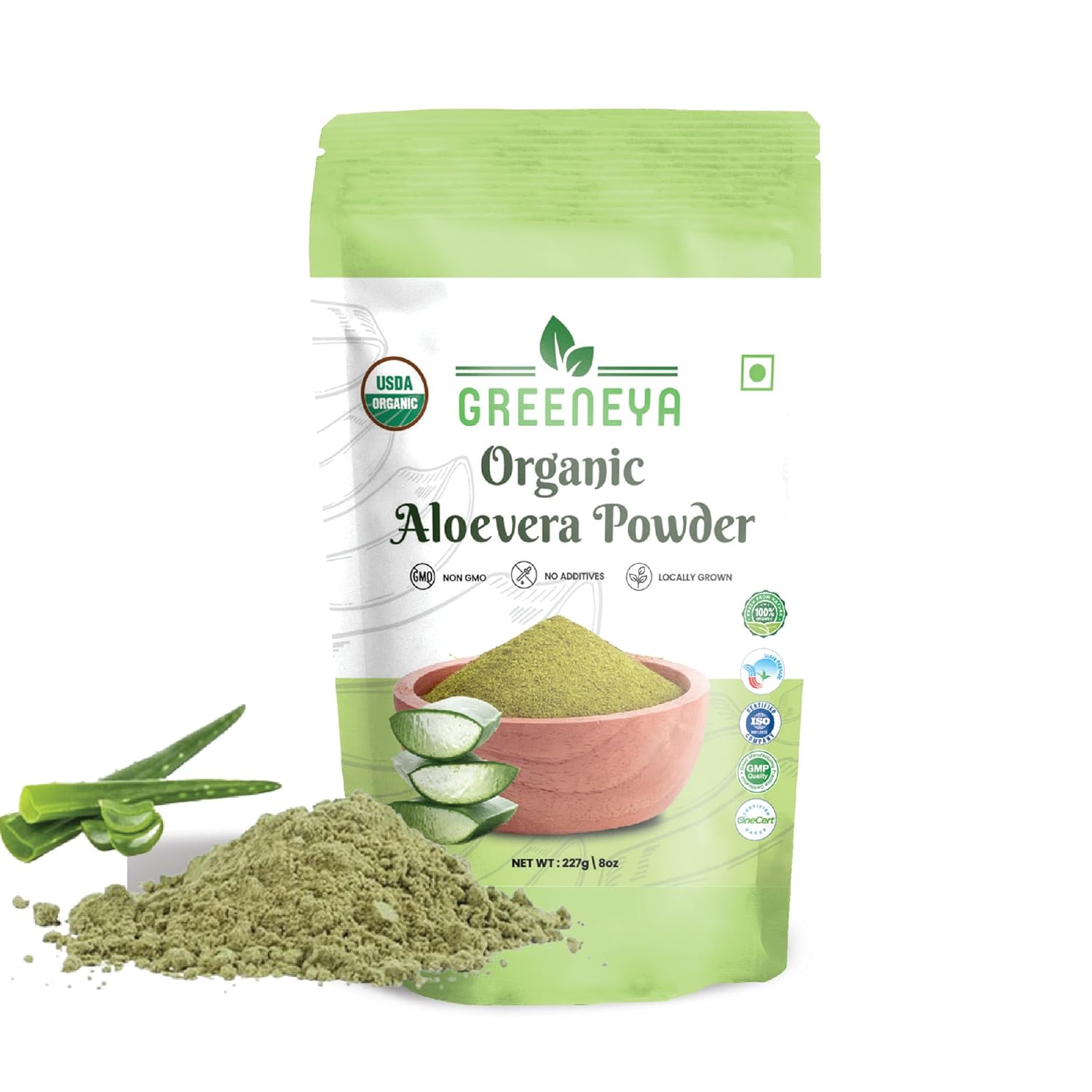 

Greeneya Natural Organic Aloevera Powder, Natural Skin Moisturizer, Eco Friendly | 227gm 0.5lbs