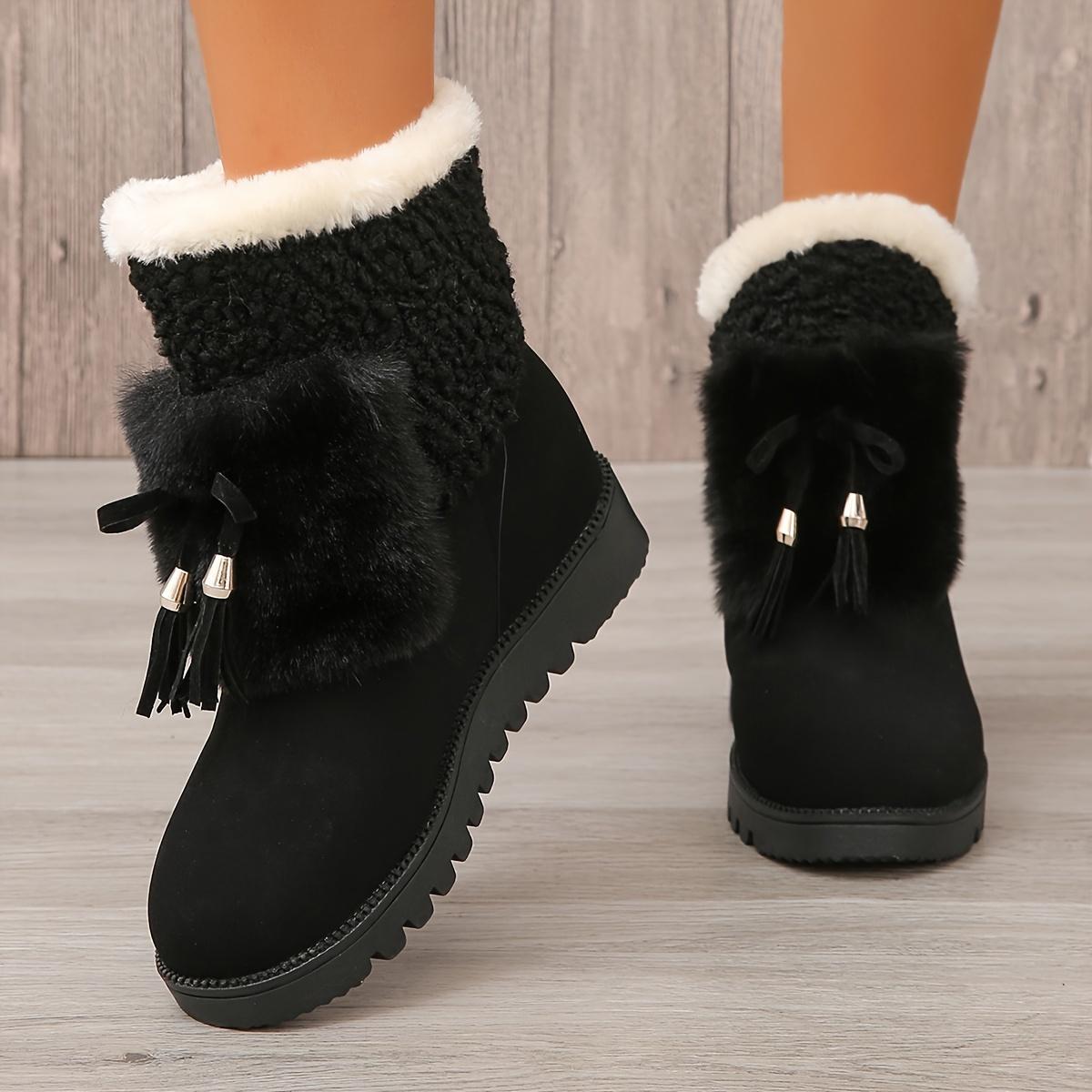 

Женские зимние ботинки 2025 Зимние Новые Корейская Версия Сотни Противоскользящие Водонепроницаемые Хлопковые Ботинки До середины икры Утепленные Теплые Ботинки 39 чёрный