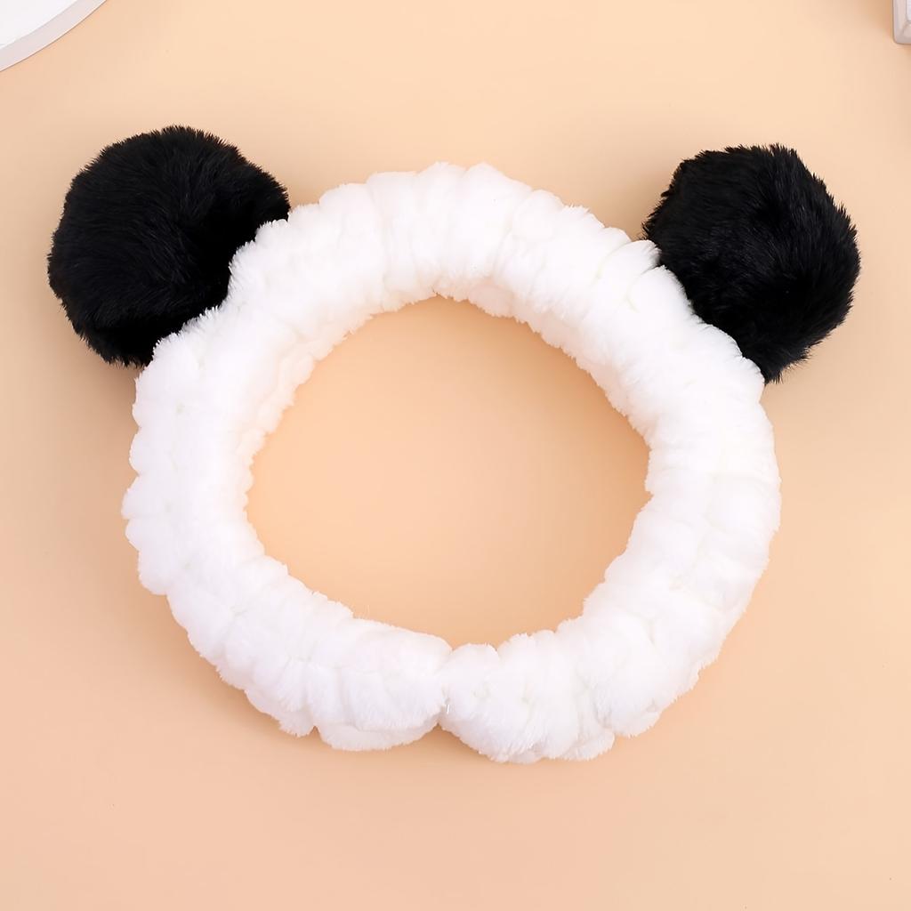 Women Wash Face Makeup Soft Coral Fleece Elastic Headband Head Wrap Cute Animal Ears Hairband Girl Hair Accessories