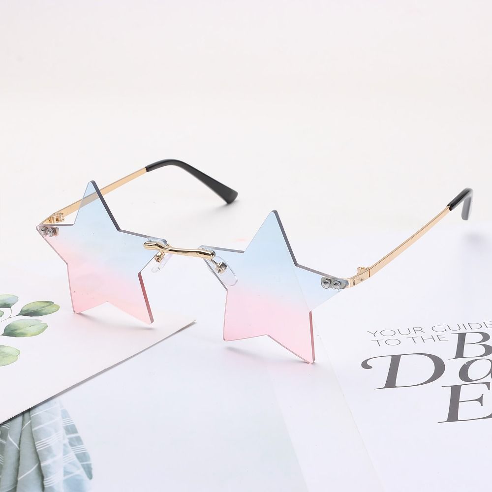 UV400 Street Shot Eyewear Pentagram Sunglasses Star Shape Sunglasses Sun Glasses Rimless