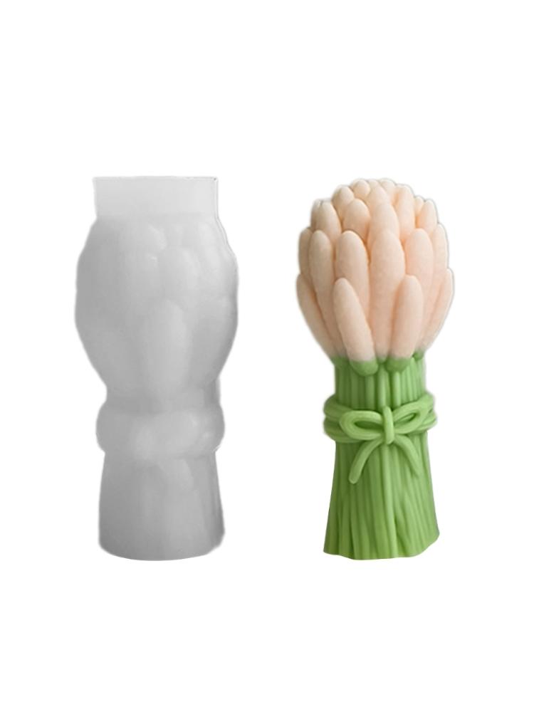 Vakre former i leire og silikon, ornamentformer, lavendelbukettformede statuettformer, silikonlysformer for håndverk