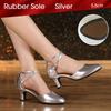 Fashion Women's Latin Dance Shoes Outdoor Rubber Sole 5.5cm Heel Salsa Soft Sole Dance Shoes