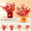 Chinese Wealth Fruit Pot Decoration Chinese New Year Desktop Ornament Spring Festival Gift Decor Blessing Flower Bucket