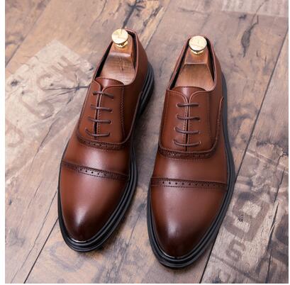 2022Newest High Quality Men Oxfords Shoes Male Formal Leather Shoes Men Brogues Shoes Bullock Business Wedding Dress Shoes 85 Ch65