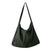 Casual Canvas Shoulder Bag Solid Color Adjustable Strap Shopping Bag Large Capacity Crossbody Bag Travel