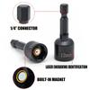 9pcs Power Nut Driver Set Metric Hex Socket Drill Bits Chuck Adapter, Electronic Hex Key Socket Set with 1/4 Inch Hex Shank