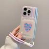 Korean Style Card Bag Suitable for IPhone15pro Cartoon Mobile Phone Case Apple 16 Lanyard 13 Mobile Phone Love Protection Case