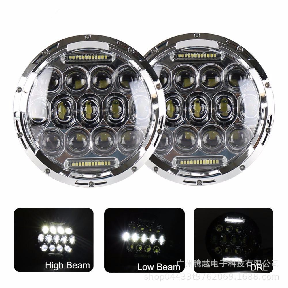 7-Inch 75W Super Bright Headlight for Harley Motorcycle with PC Lens and Die-Cast Aluminum Housing