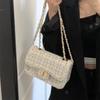 Spring and Autumn New Women's Armpit Bag Small Fragrance Tweed Chain Bag High-end Shoulder Crossbody Bag Small Square Bag