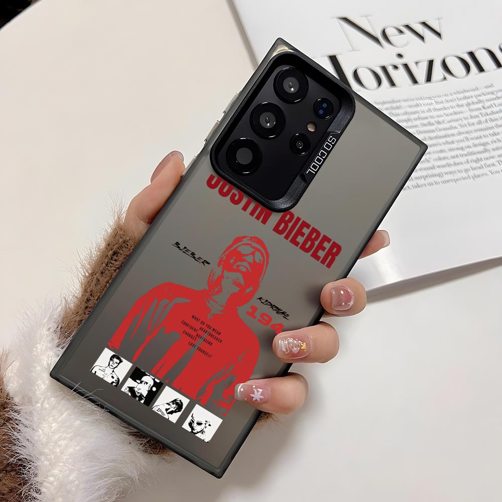 Singer J-Justin B-Bieber Phone Case For Samsung Galaxy S25 Edge S24 S23 S22 S21 S20 Ultra Funda Silicone Silver Cover